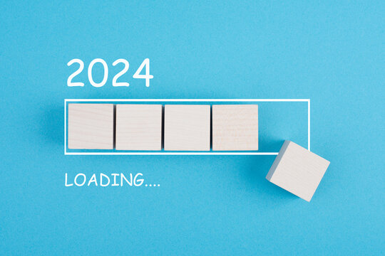 New year 2024 is loading, calendar date, end of the year