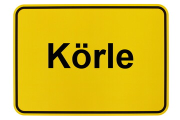 Illustration eines Ortsschildes der Gemeinde Körle in Hessen