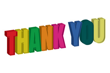 thank you card colorful thank you card with 3D effect 
