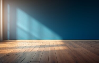 empty room with shadow and wood floor