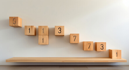 unusual wooden steps with blocks