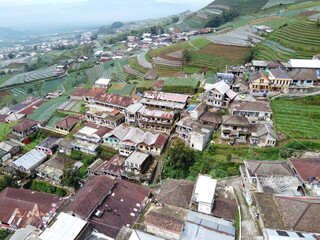 The beauty of the landscape and architecture of the arrangement of terraced houses in the tourist area of ​​Nepal van Java, Butuh Hamlet, Temanggung Village, Kaliangkrik District, Magelang, Central Ja