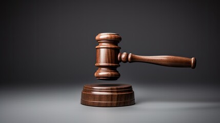 A wooden gavel of  law on a table top