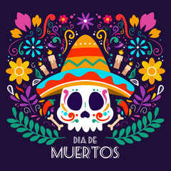 Happy Dia De Muertos Background