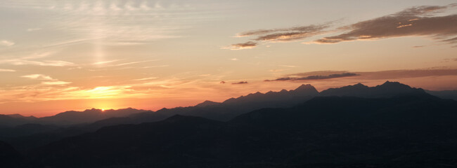 Parco Nazionale della Maiella: tramonto vero sul Gran Sasso