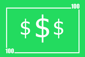 Mockup one hundred green dollar bill