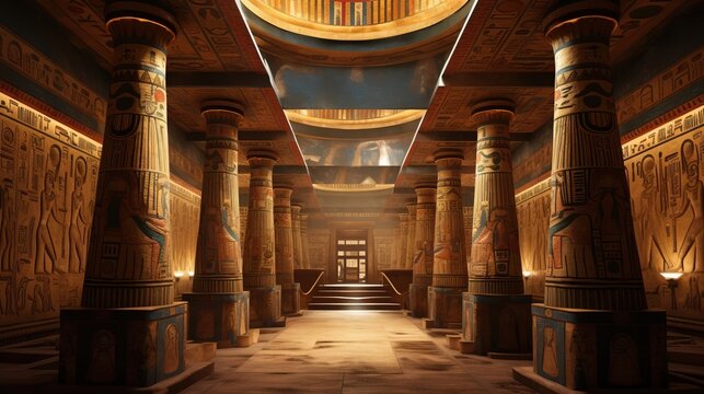 Ancient tombs of Egyptian pharaohs. Created using generative AI technology.