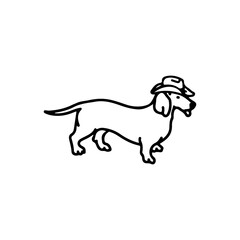 vector illustration of a dog with a hat