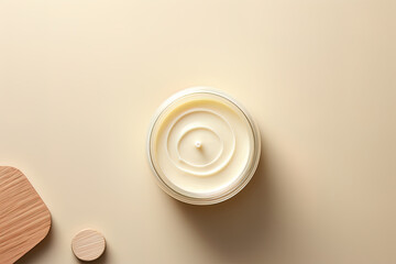 Skincare unbranded cosmetic cream jar mock up with empty space. Elegant mock up, beauty and spa