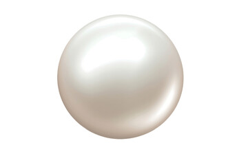 White Pearl 3D Icon Illustration with Shadow, transparent background, Generative Ai