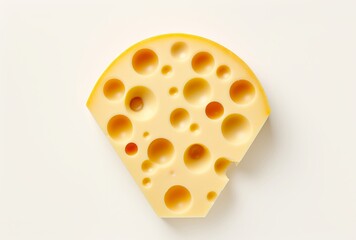 Piece of cheese isolated on white background.