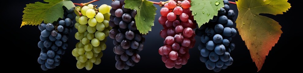 Fototapeta premium Set with different ripe grapes