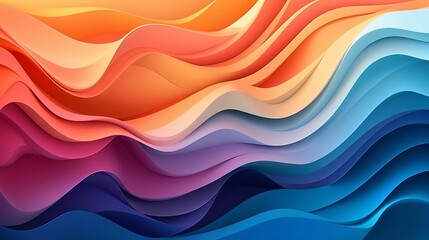 Obraz premium color gradient expressive papercut layer wallpaper