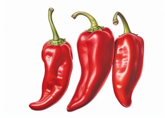 chili peppers on white background
