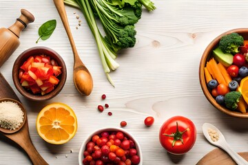 vegetables on a board