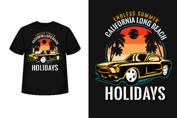 Fototapeta premium Car Retro Vintage T Shirt Design