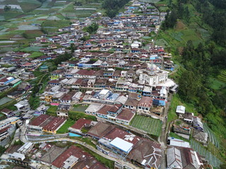 The beauty of the landscape and architecture of the arrangement of terraced houses in the tourist area of ​​Nepal van Java, Butuh Hamlet, Temanggung Village, Kaliangkrik District, Magelang, Central Ja