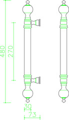 Factory door handle type detail design illustration vector sketch