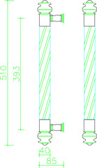 Vector sketch illustration of classic minimalist factory door handle type detail design