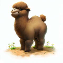Digital illustration of a young Bactrian Camel