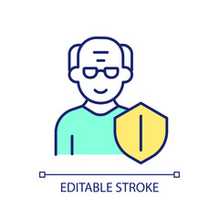 Editable government policies icon representing unretirement, isolated vector, thin line illustration.