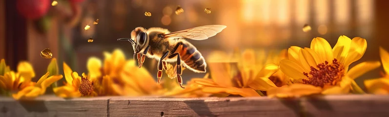 Foto op Aluminium honey photo bee in wild © alexxndr