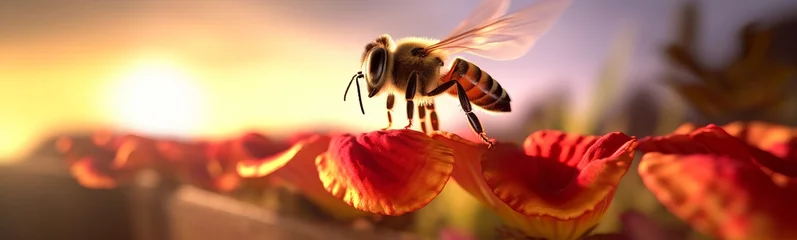 Foto op Aluminium honey photo bee in wild © alexxndr
