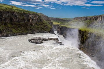 Water flowing over Gullfoss Waterfall in Icelands Golden Circle - 636186485