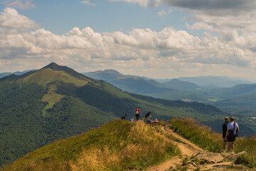 Fototapeta na wymiar hiking in the Bieszczady mountains