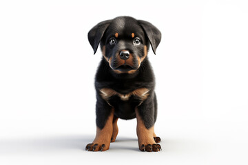 a puppy Rottweiler dog isolated on white background. 