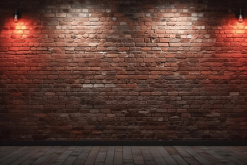 Brown brick wall background, photostudio backstage. Generative AI