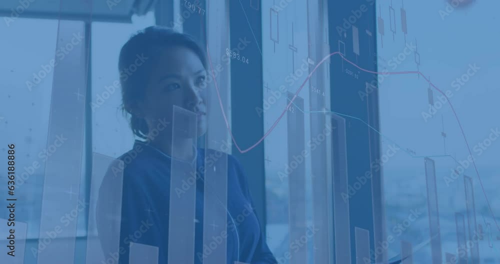 Poster statistical data processing and lines statistical data processing over financial data processing