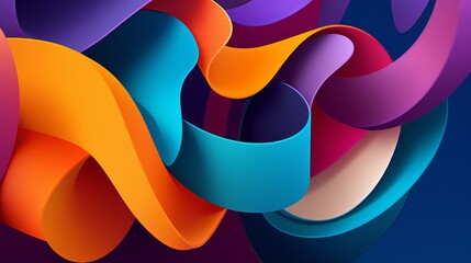 color gradient expressive papercut layer wallpaper