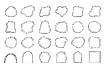 Abstract hand drawn doodle shapes collection, vector eps10 illustration