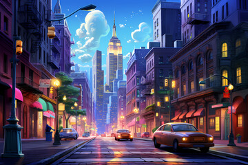 Fototapeta na wymiar cityscape with anime style