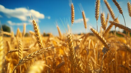 Fototapeta premium field of wheat in a sun day