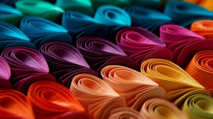 macro image of colorful sheets of paper