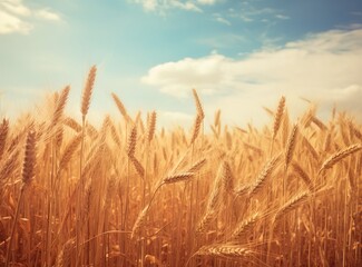 field of wheat in a sun day