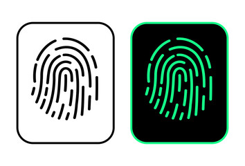 Set fingerprint scanning icon sign. Vector illustration