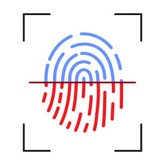 fingerprint scanning icon sign. Vector illustration