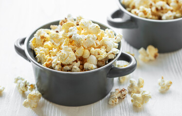 Tasty salted homemade popcorn
