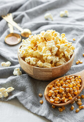 Tasty salted homemade popcorn