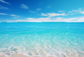 sunny beach scene with an ocean