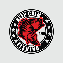 KEEP CALM AND FISHING, CREATIVE FISHING T SHIRT DESIGN