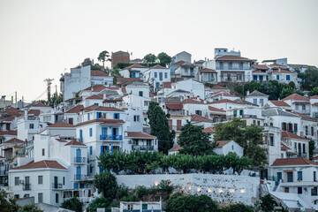 view of the town of the city, greece, grekland, EU, Skopelos,summer, Mats