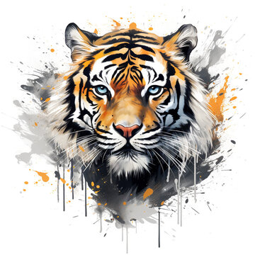 tiger head theme design illustration