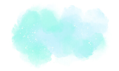 Blue - green watercolor elements . Abstract vector paint splash, isolated on white backdrop. Aquarelle texture.