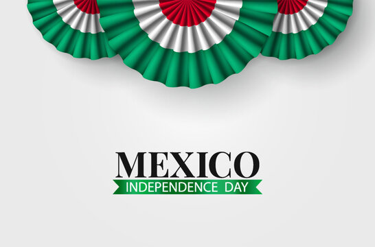 Vector Illustration of  Mexico Independence Day. Celebration banner. Cockade
