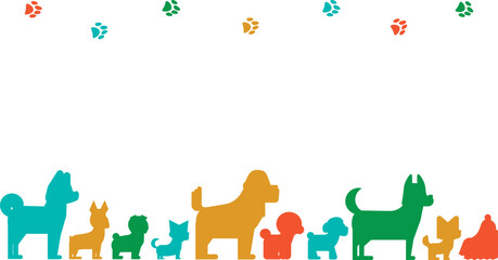 犬のシルエットのセット（フレーム）