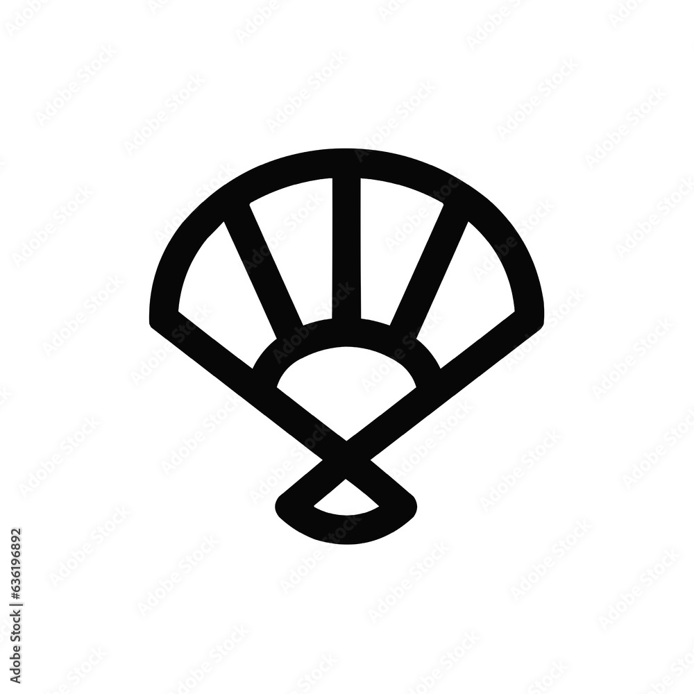 Poster hand fan icon vector. linear style sign for mobile concept and web design. paper fan symbol illustra